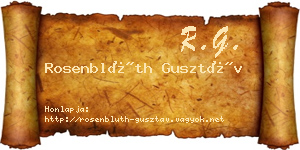 Rosenblüth Gusztáv névjegykártya